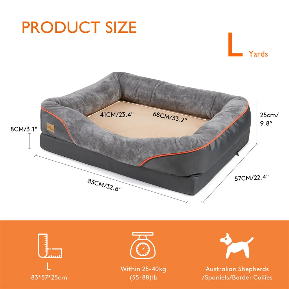 BORWART Orthopedic Memory Foam Dog Bed – Extra-Large Comfort for Restful Sleep