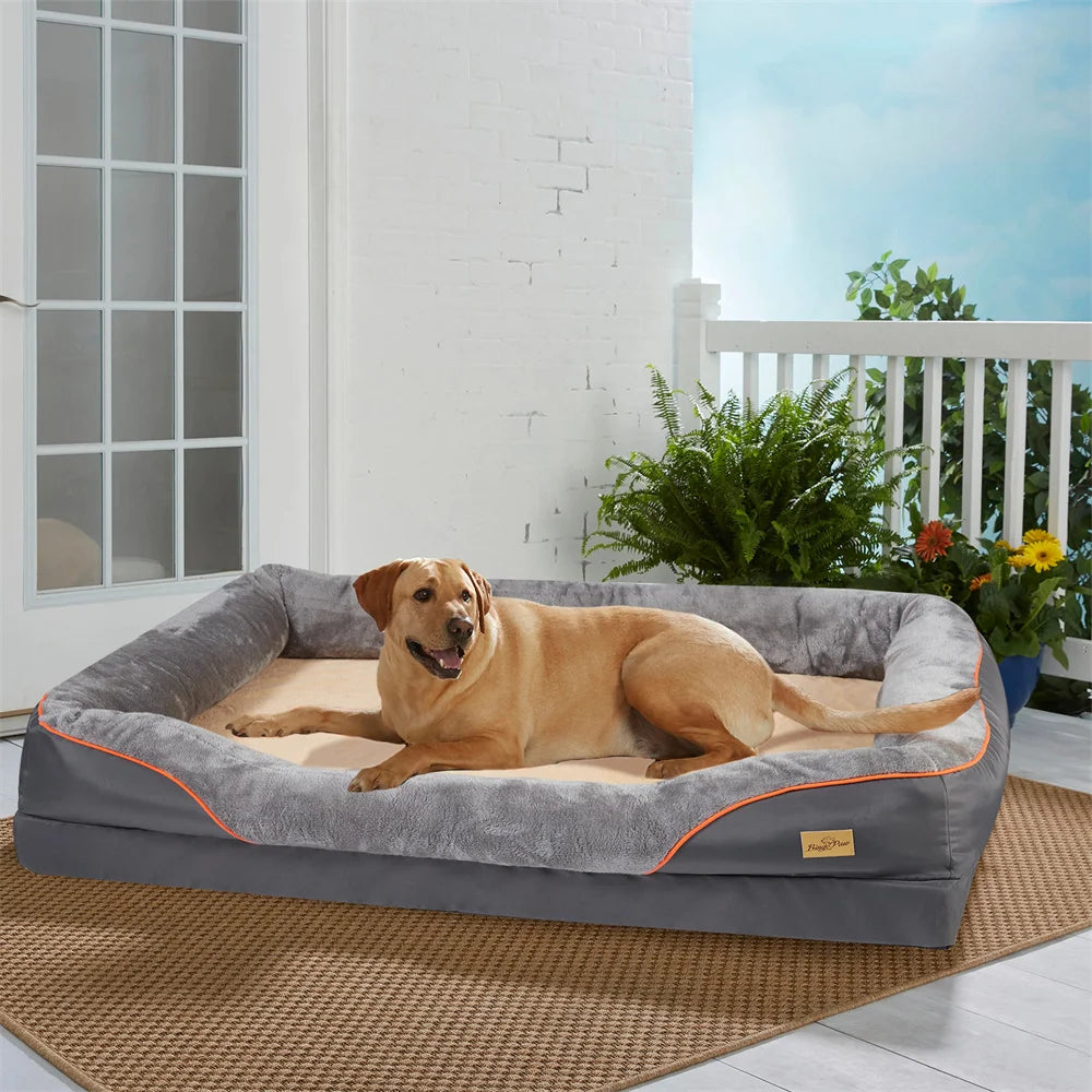 BORWART Orthopedic Memory Foam Dog Bed – Extra-Large Comfort for Restful Sleep