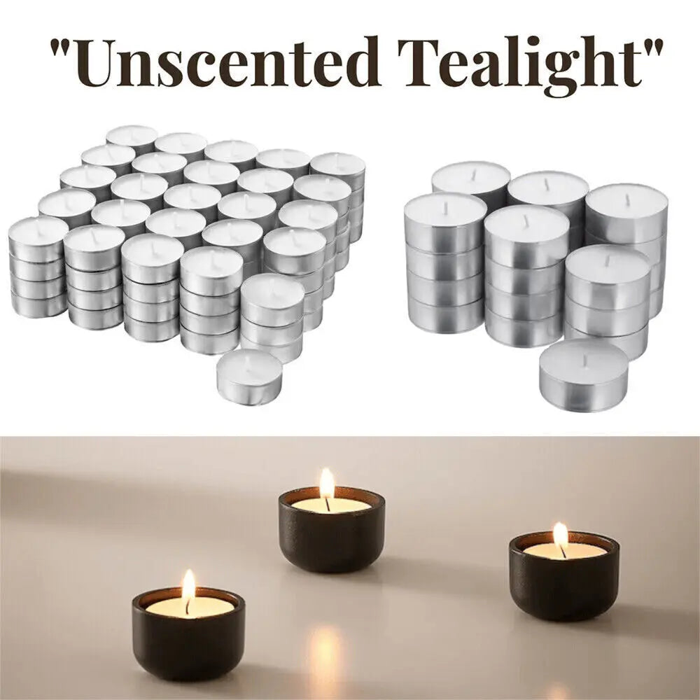 200-Pack White Unscented Tealight Candles (4-Hour Burn Time)