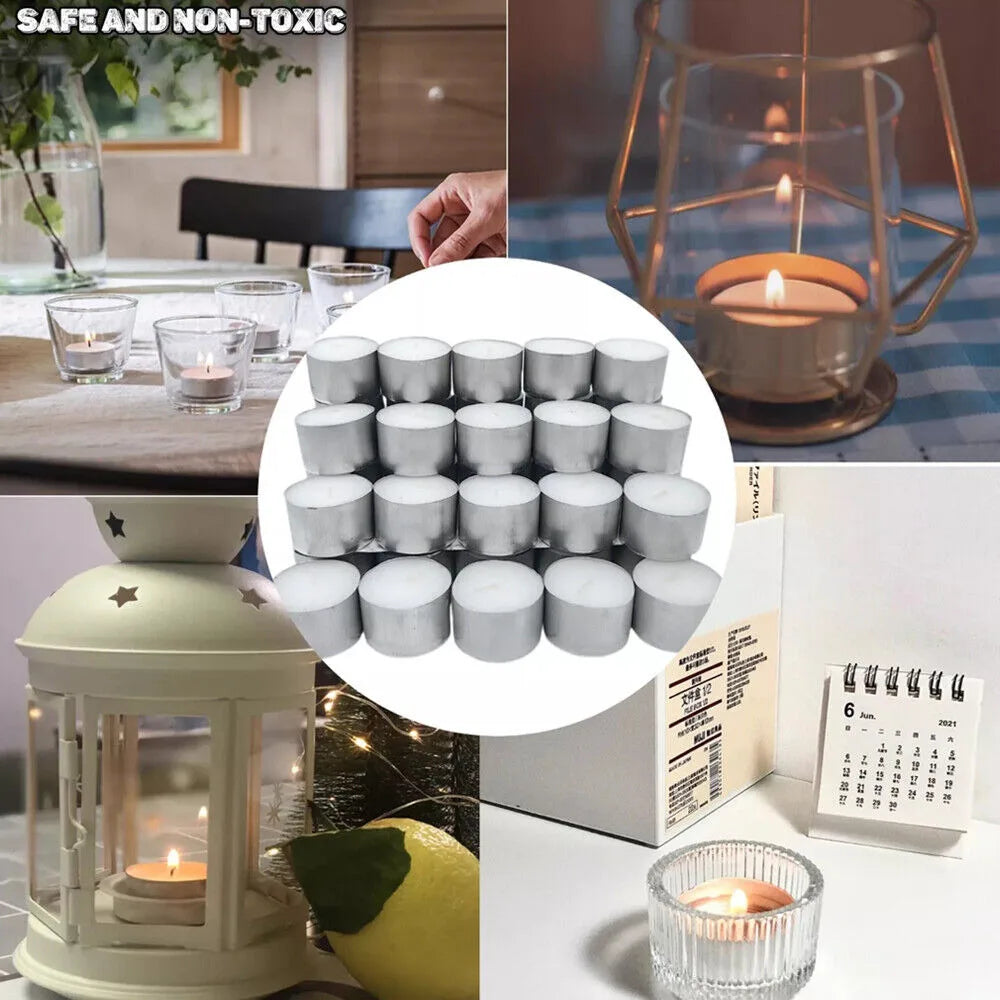 200-Pack White Unscented Tealight Candles (4-Hour Burn Time)