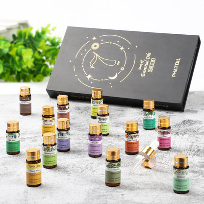 PHATOIL 15-Piece Pure Essential Oils Gift Set – 100% Natural Plant Extract