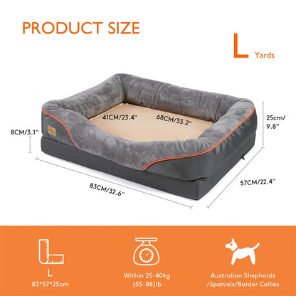BORWART Orthopedic Memory Foam Dog Bed – Extra-Large Comfort for Restful Sleep
