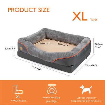 BORWART Orthopedic Memory Foam Dog Bed – Extra-Large Comfort for Restful Sleep