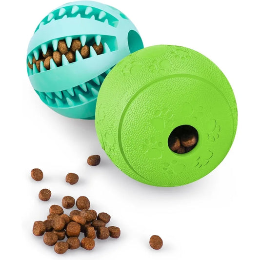 Interactive Dog Chew Balls — Treat Dispensing &amp; Dental Care Toy