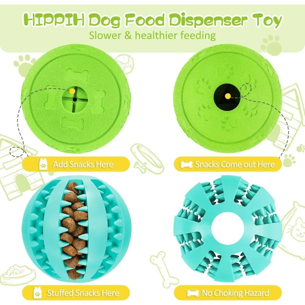 Interactive Dog Chew Balls — Treat Dispensing &amp; Dental Care Toy