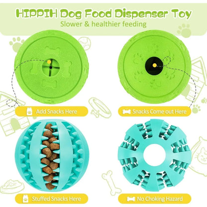 Interactive Dog Chew Balls — Treat Dispensing &amp; Dental Care Toy