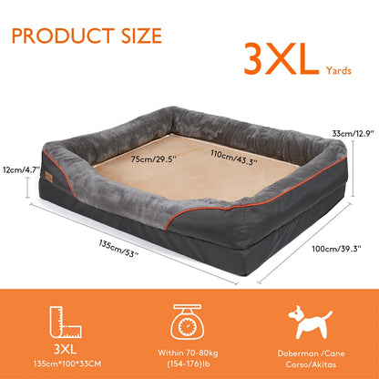 BORWART Orthopedic Memory Foam Dog Bed – Extra-Large Comfort for Restful Sleep