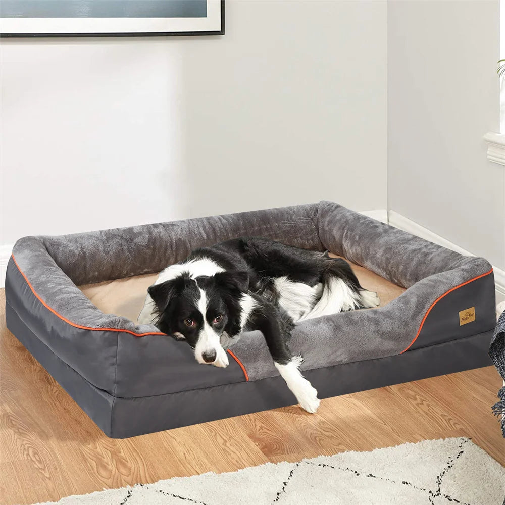 BORWART Orthopedic Memory Foam Dog Bed – Extra-Large Comfort for Restful Sleep