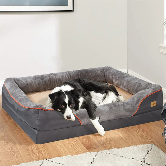 BORWART Orthopedic Memory Foam Dog Bed – Extra-Large Comfort for Restful Sleep