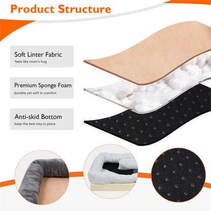 BORWART Orthopedic Memory Foam Dog Bed – Extra-Large Comfort for Restful Sleep