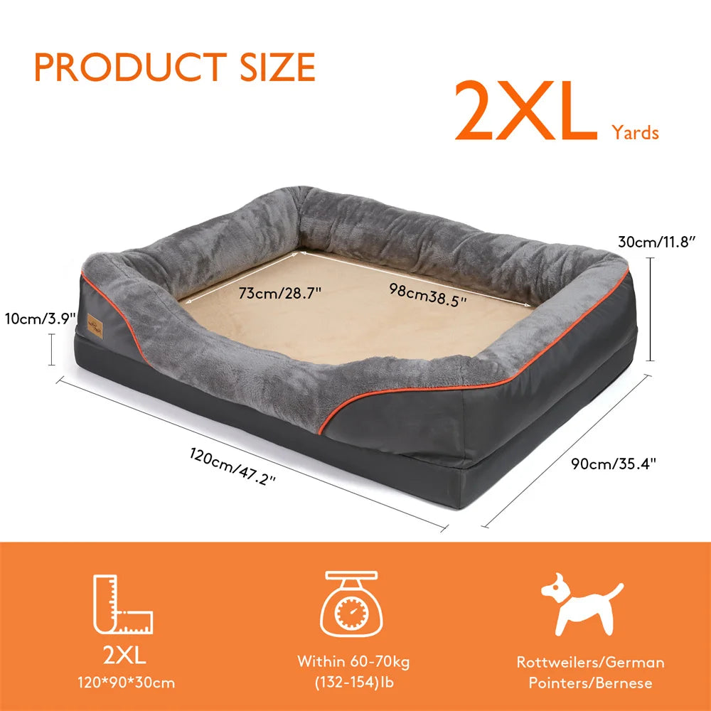 BORWART Orthopedic Memory Foam Dog Bed – Extra-Large Comfort for Restful Sleep