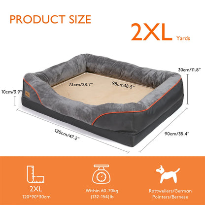 BORWART Orthopedic Memory Foam Dog Bed – Extra-Large Comfort for Restful Sleep