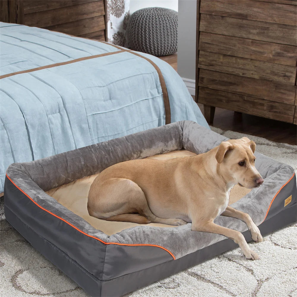 BORWART Orthopedic Memory Foam Dog Bed – Extra-Large Comfort for Restful Sleep