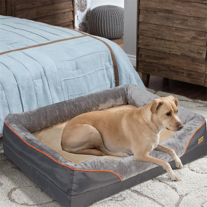 BORWART Orthopedic Memory Foam Dog Bed – Extra-Large Comfort for Restful Sleep