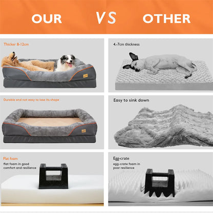BORWART Orthopedic Memory Foam Dog Bed – Extra-Large Comfort for Restful Sleep