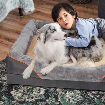 BORWART Orthopedic Memory Foam Dog Bed – Extra-Large Comfort for Restful Sleep